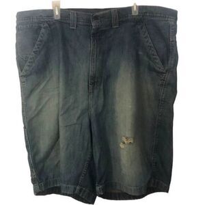 Wyatt Mens Carpenter Loose Fit Straight Leg Zip Fly Bermuda Jean Shorts 44